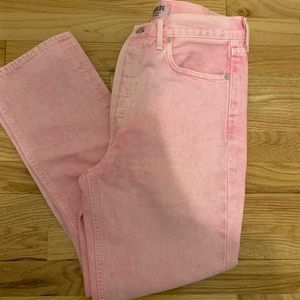 These are AGOLDE Riley jean in a pink acid wash. Super fun and quality denim!